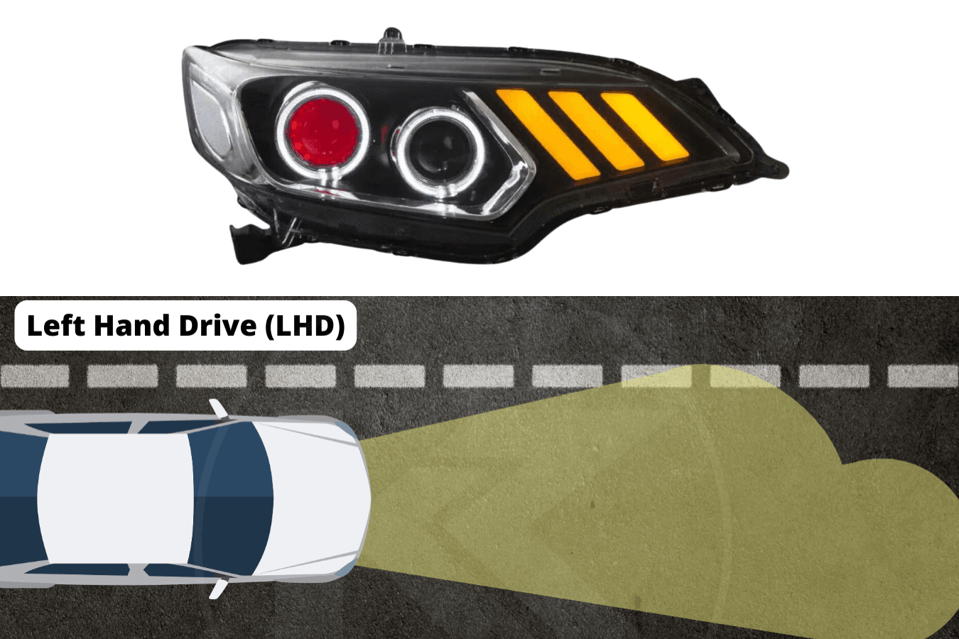 Honda Fit/Jazz 3rd Gen(GK/GH/GP) Black Demon Eyes Dual Beam Projector [Mustang Style] Headlights (2015 - 2020)