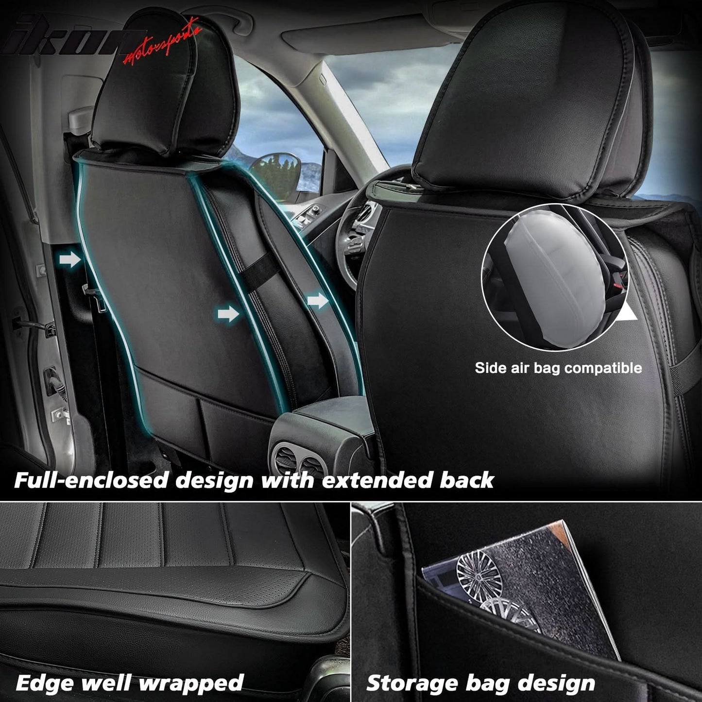Universal Fit PU Leather Car Seat Covers Cushion Protector - 01 Style