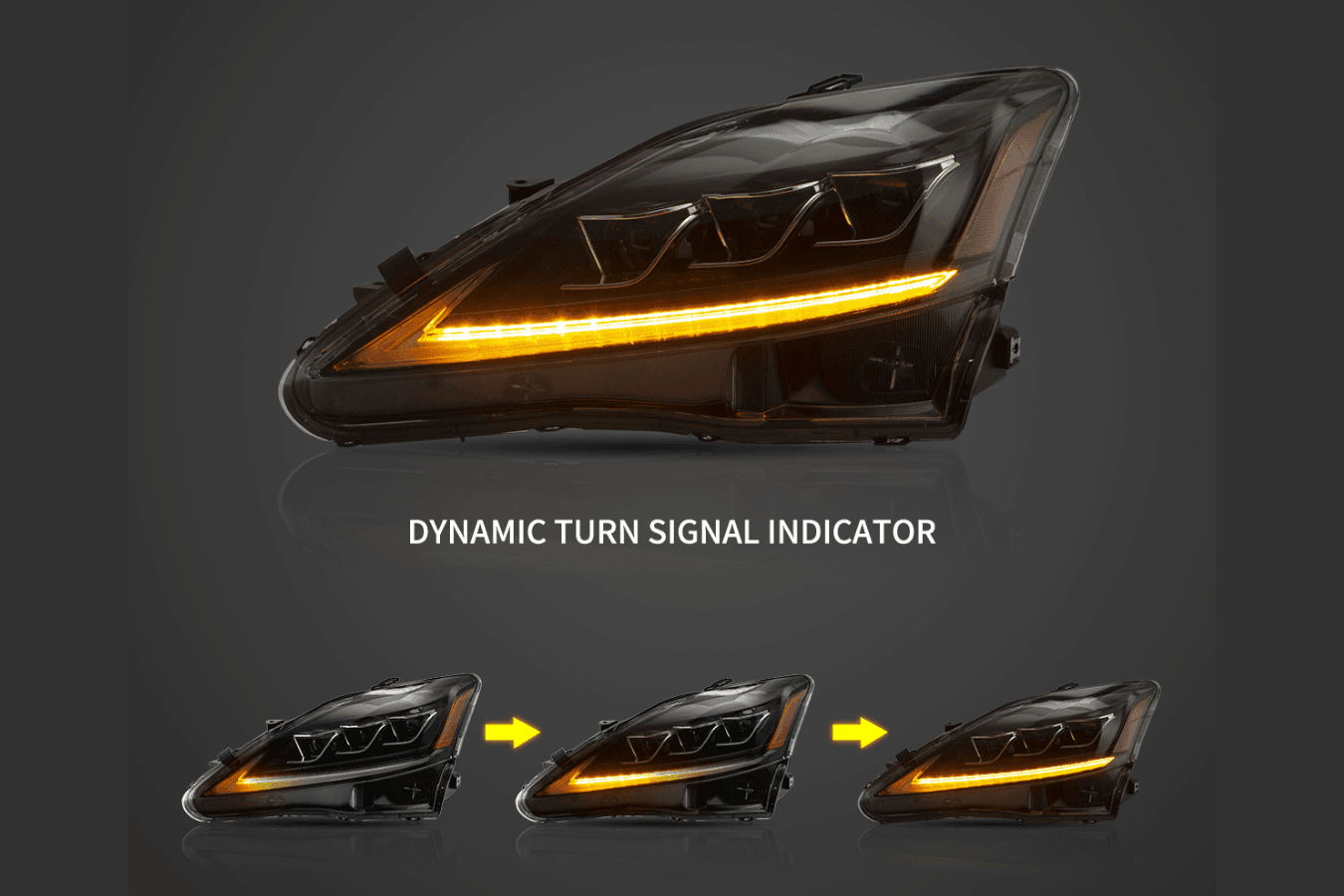 Lexus IS250/IS250C/IS350/IS220d & ISF(XE20) Black Matrix Projector Headlights (2006-2014)