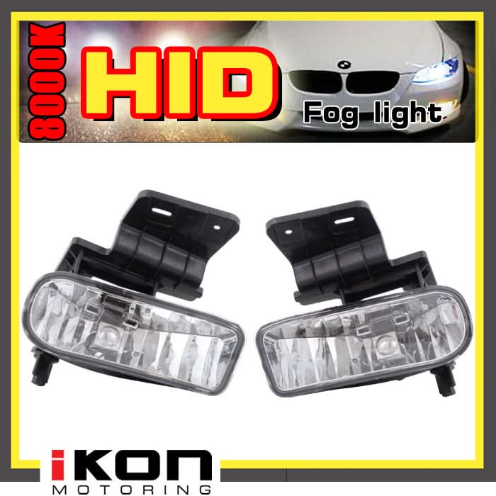 Fits 99-02 Chevyado Clear Lens Fog Light 00-06 Suburban Tahoe+Hid