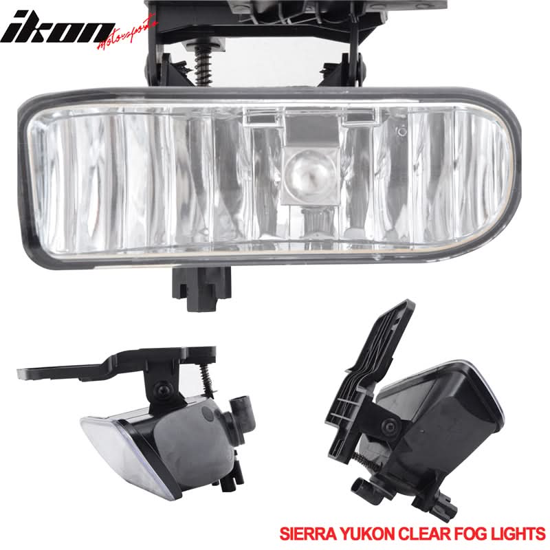 6000K Hid Fits 99-02 Sierra 00-06 Yukon Xl 2500 Clear Fog Lights+Bulbs