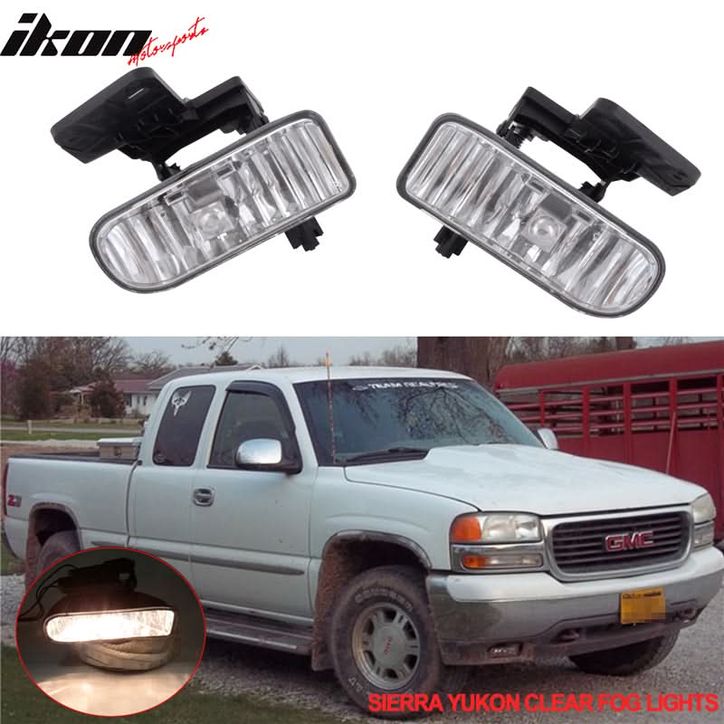 6000K Hid Fits 99-02 Sierra 00-06 Yukon Xl 2500 Clear Fog Lights+Bulbs