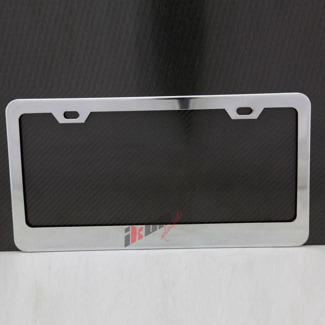 2PC Chrome Steel License Plate Frame + Screw Cap Car Truck Van SUV