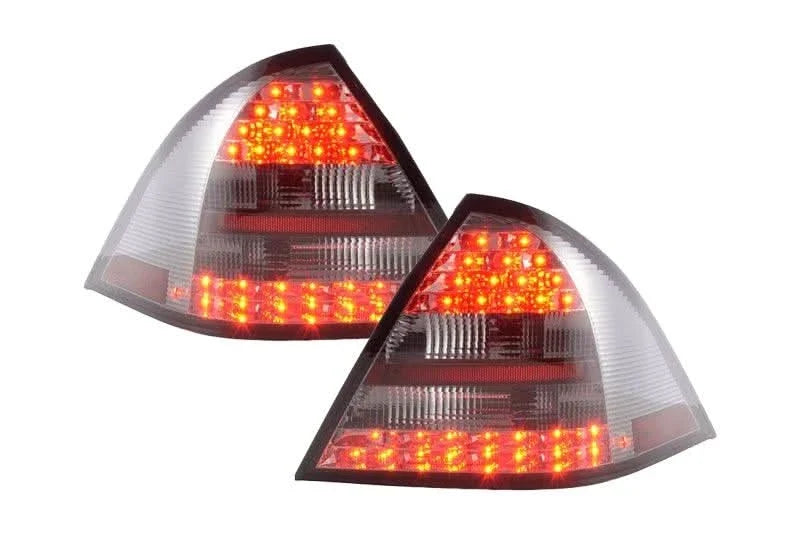 Mercedes Benz C-Class (203) Sedan Chrome Smoked LED Taillights Set (2001-2004)