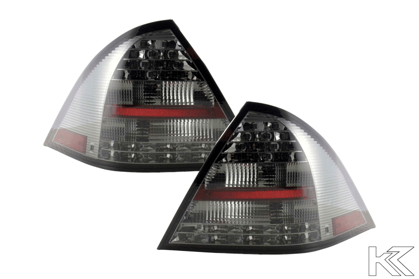 Mercedes Benz C-Class (203) Sedan Chrome Smoked LED Taillights Set (2001-2004)