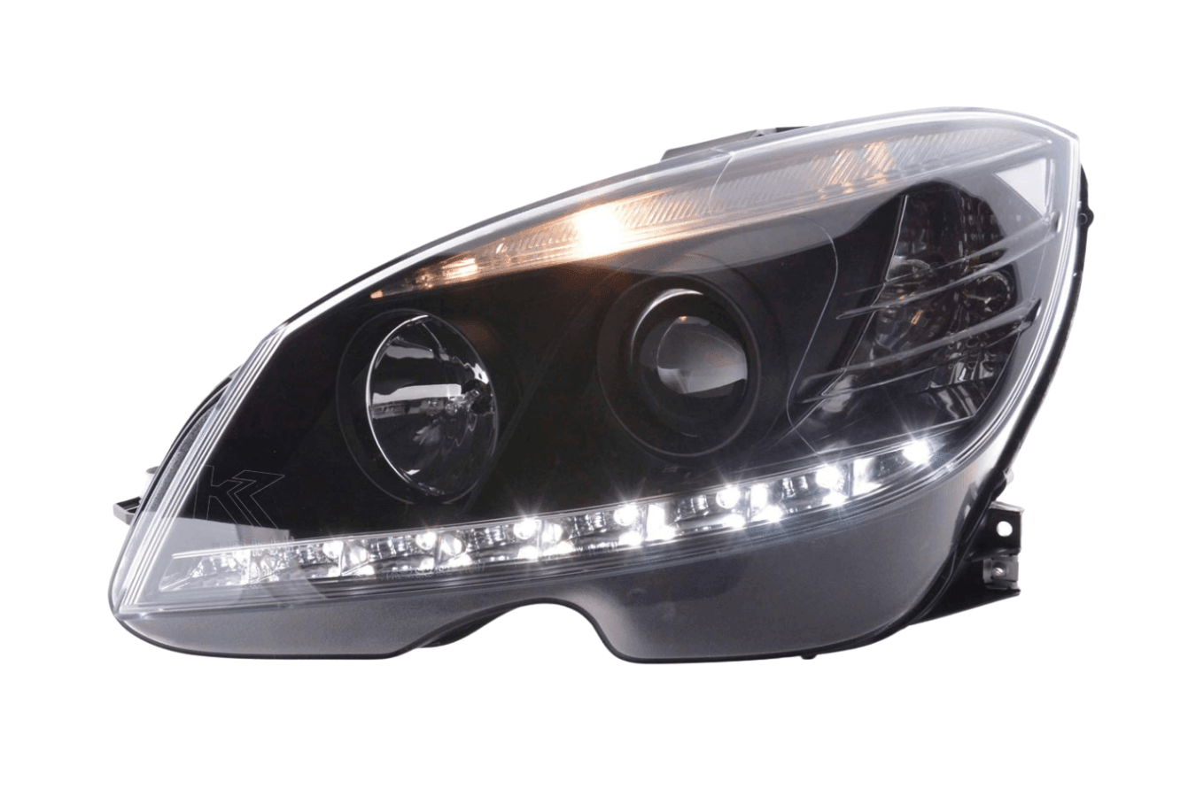 Mercedes Benz C-Class (204) Black LED Headlights with Daytime Running Lights (2007-2010)