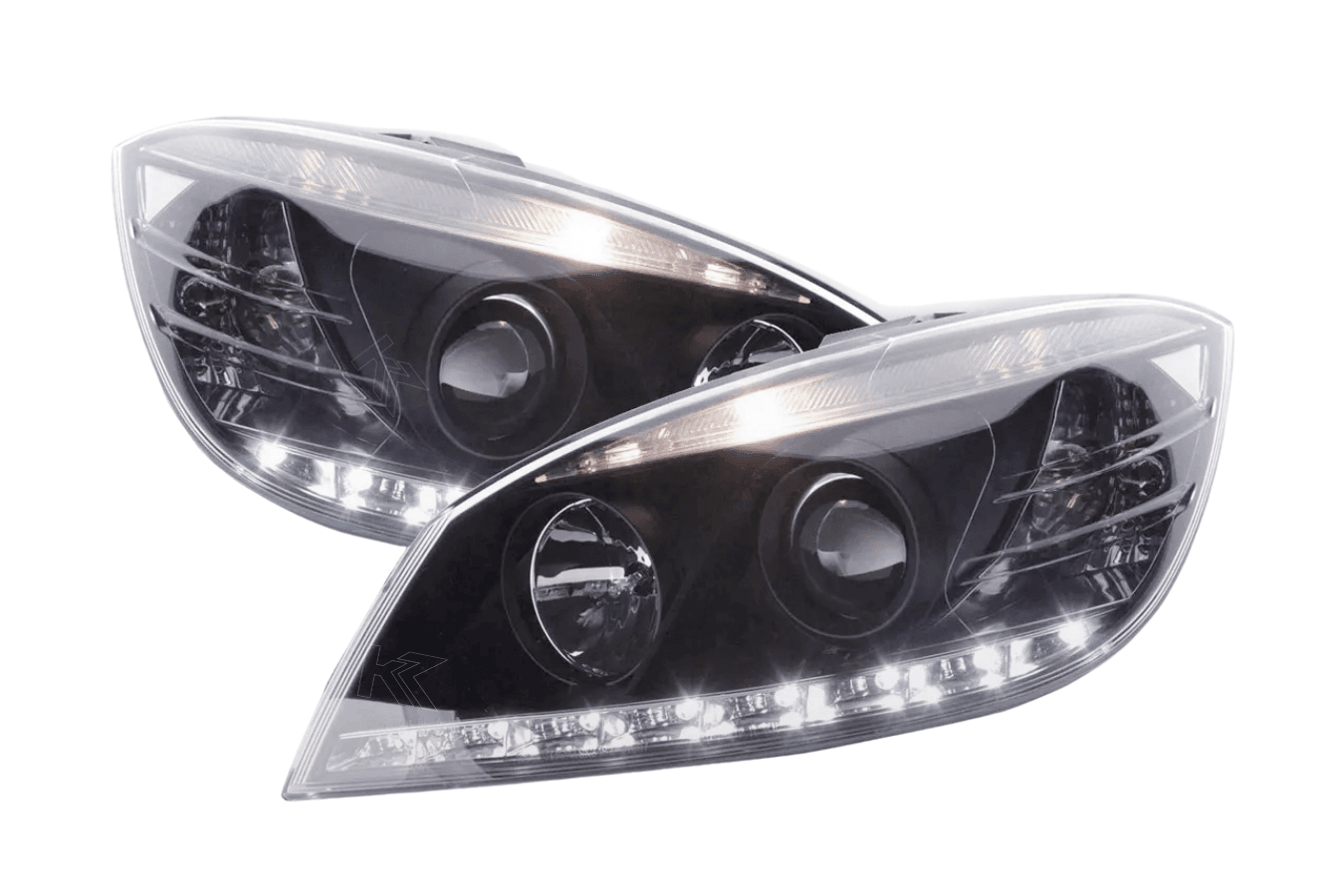 Mercedes Benz C-Class (204) Black LED Headlights with Daytime Running Lights (2007-2010)