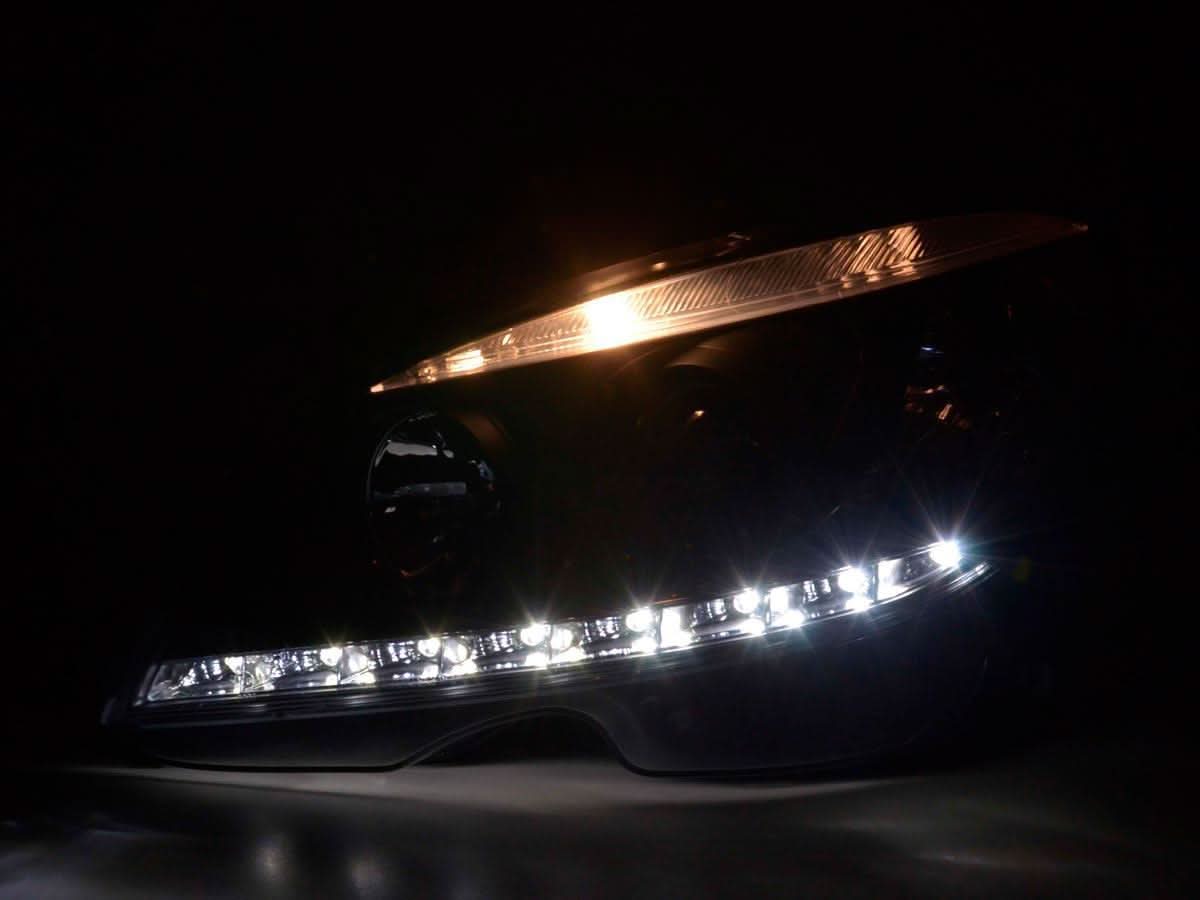 Mercedes Benz C-Class (204) Black LED Headlights with Daytime Running Lights (2007-2010)