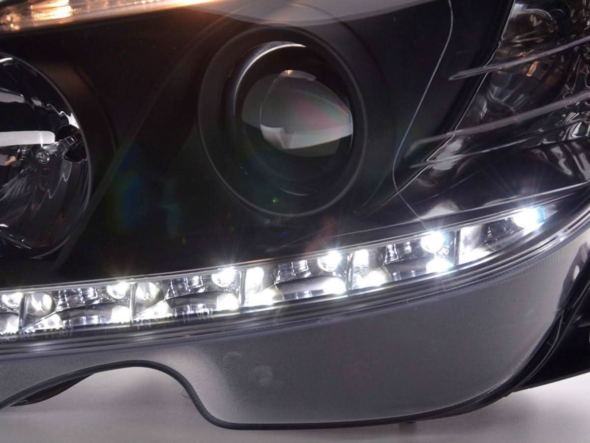 Mercedes Benz C-Class (204) Black LED Headlights with Daytime Running Lights (2007-2010)