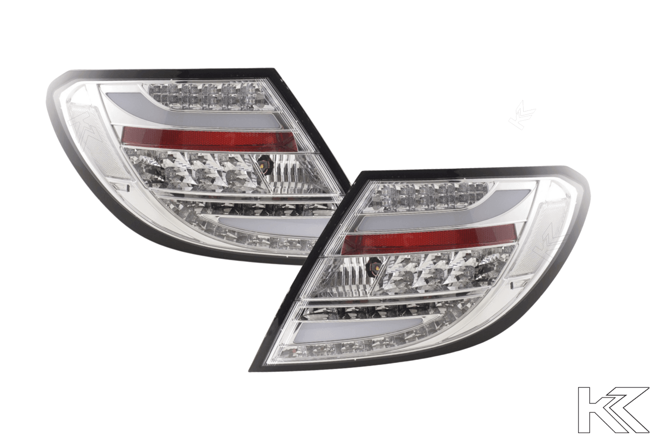 Mercedes Benz C-Class (204) Chrome Clear LED Taillights Set (2007-2011)