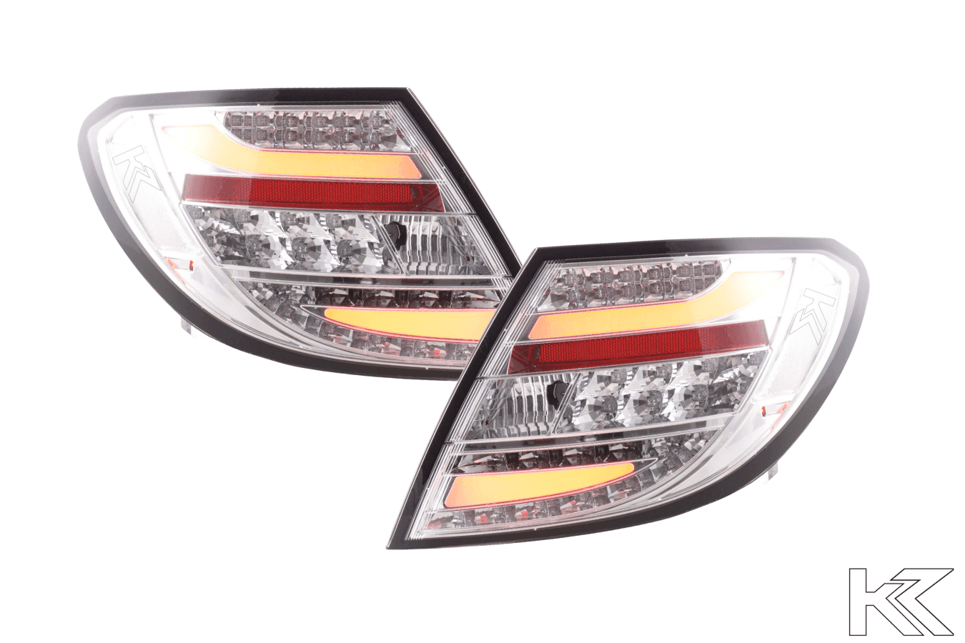 Mercedes Benz C-Class (204) Chrome Clear LED Taillights Set (2012-2014)