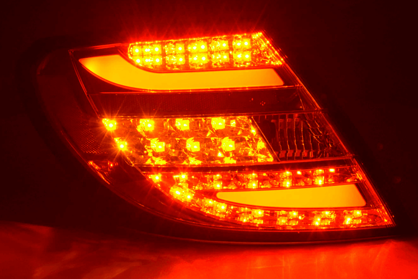 Mercedes Benz C-Class (204) Chrome Clear LED Taillights Set (2012-2014)