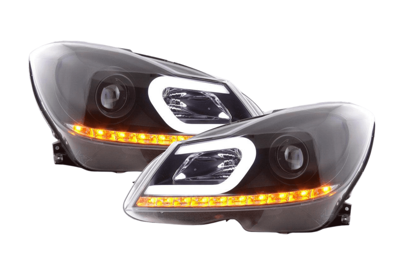 Mercedes-Benz C-Class W204 Black LED Headlights (2011-2014)