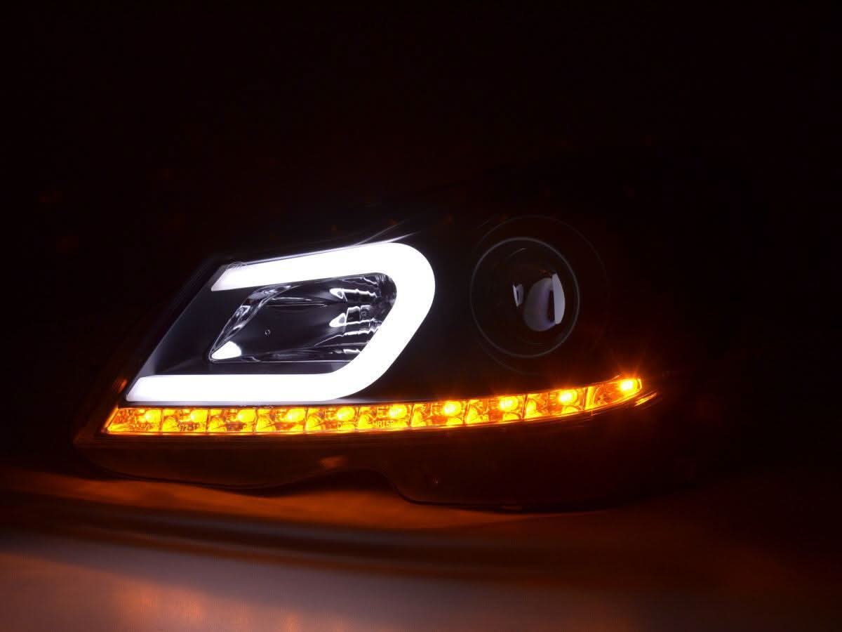 Mercedes-Benz C-Class W204 Black LED Headlights (2011-2014)