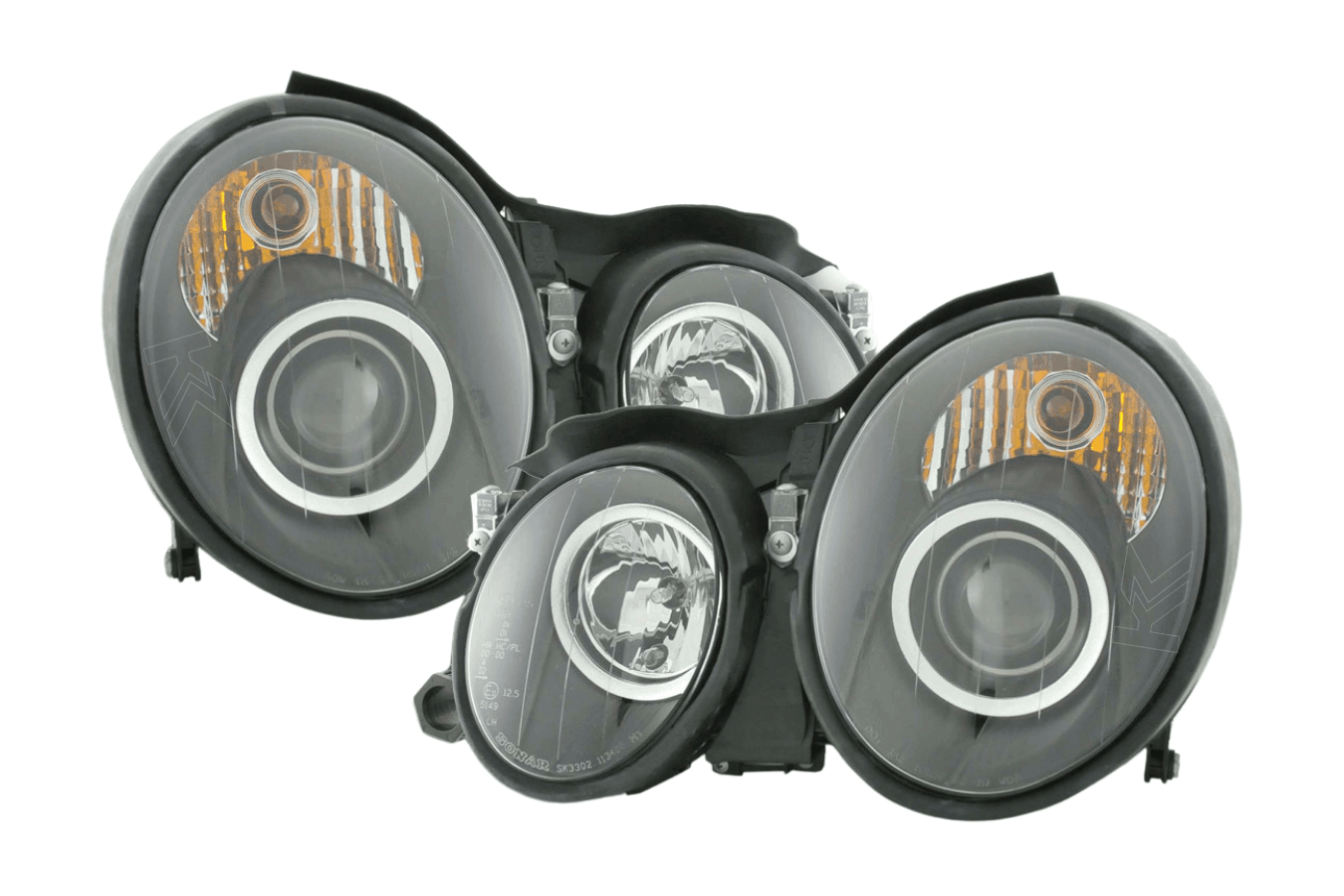 Mercedes Benz CLK (208) Black Headlight Set  (1998-2002)