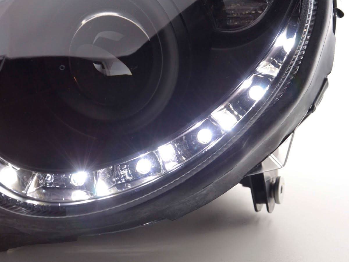 Mercedes Benz CLK (209) Black LED Headlights with Daytime Running Lights (2004-2009)