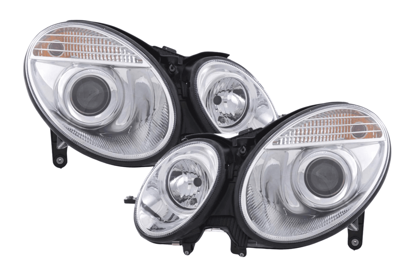 Mercedes Benz E-Class (211) Chrome Headlight Set (2002-2006)