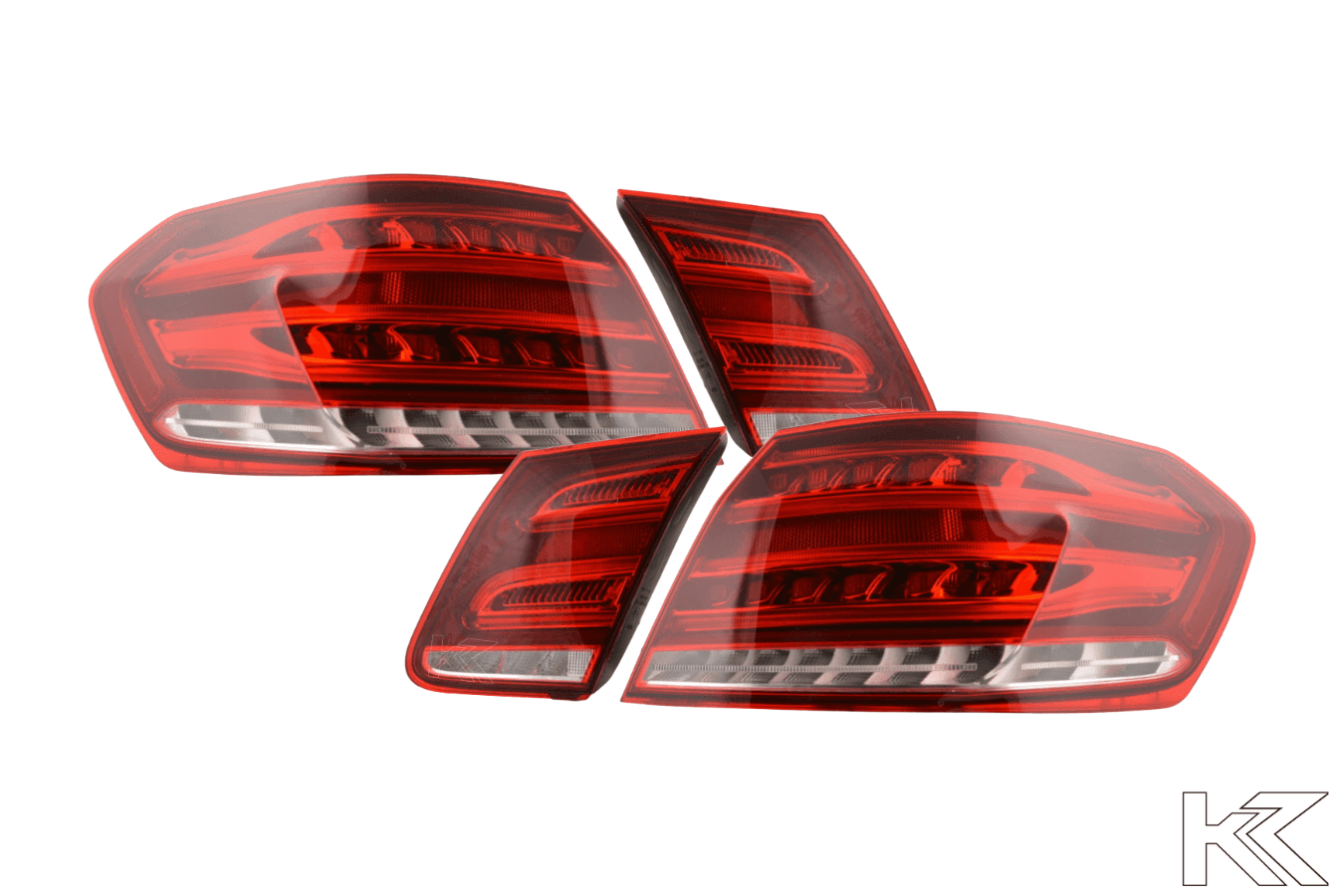 Mercedes Benz E-Class (212) Sedan Red, OE Style LED Taillights Set (2013-2016)