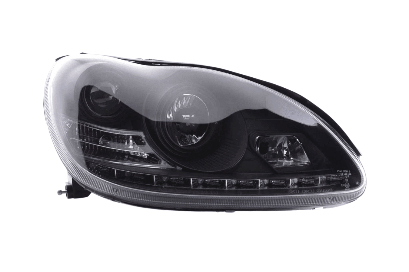 Mercedes Benz S-Class (220) Black LED Headlights with Daytime Running Lights (2002-2005)