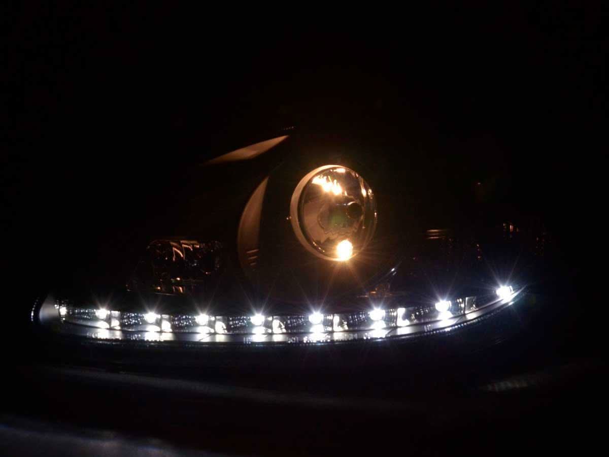 Mercedes Benz S-Class (220) Black LED Headlights with Daytime Running Lights (2002-2005)