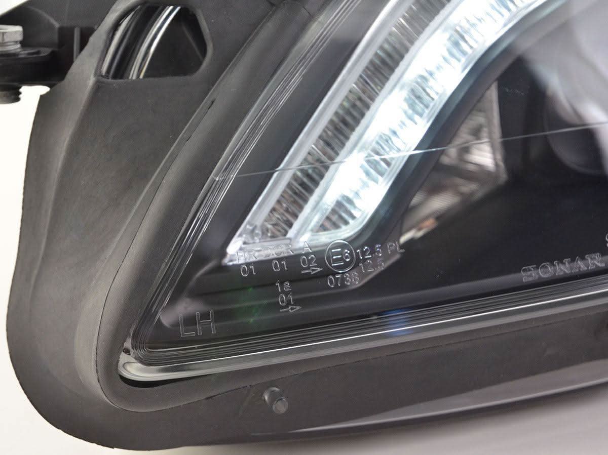 Mercedes Benz S-Class (221) Black LED Headlights with Daytime Running Lights (2005 - 2009)