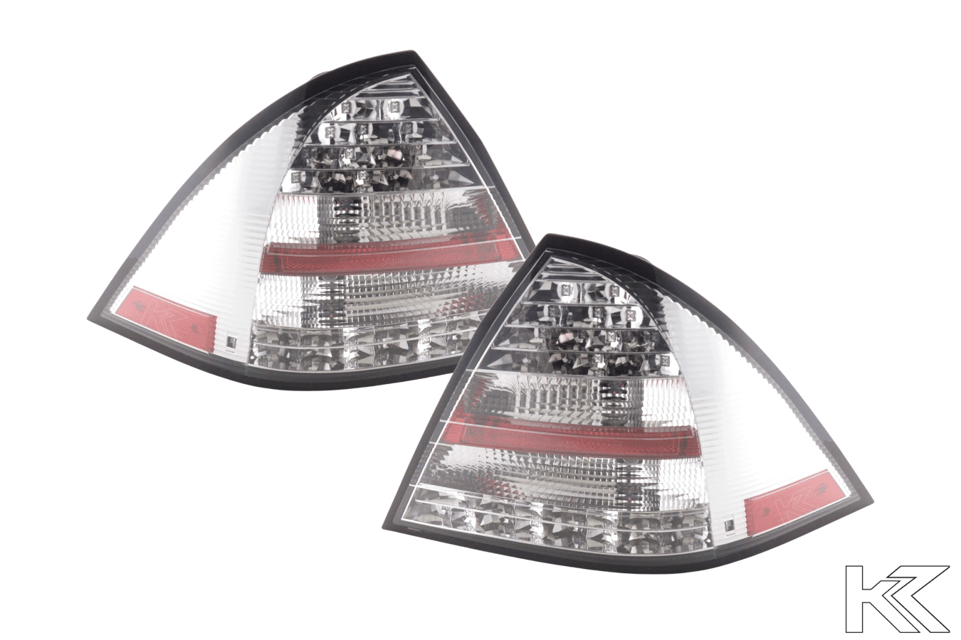 Mercedes W203 Chrome Clear LED Tail Lights (2001-2004)