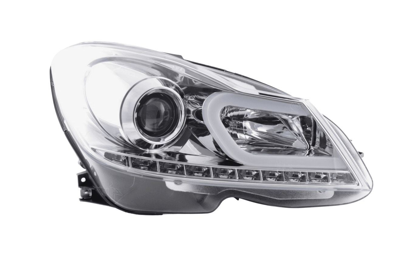 Mercedes W204 C-Class Chrome LED Headlights with DRL (2011 - 2014)