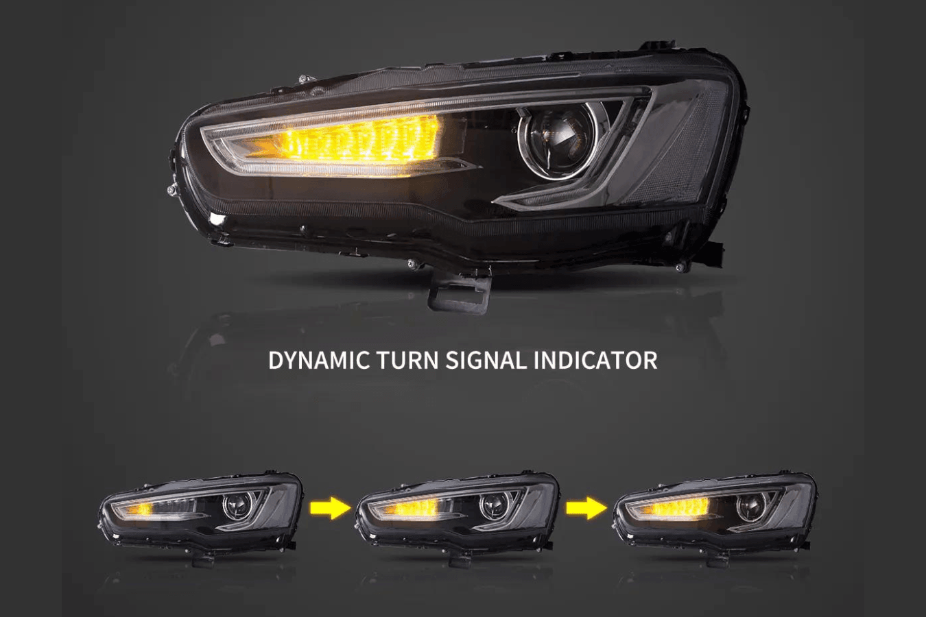Mitsubishi Lancer Evo X GSR 10th Gen (CZ4A) Demon Eyes Dual Beam Projector Headlights (2008-2017)