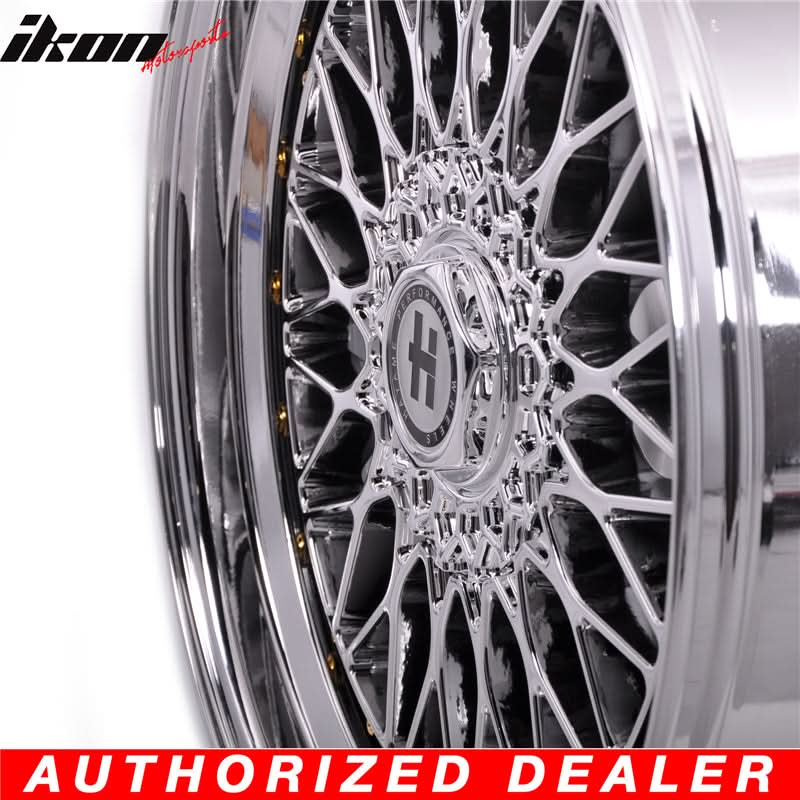 19x9.5 Hayame Wheel Rim Full Platinum & Gold Rivets 5x114.3 5x100 x4