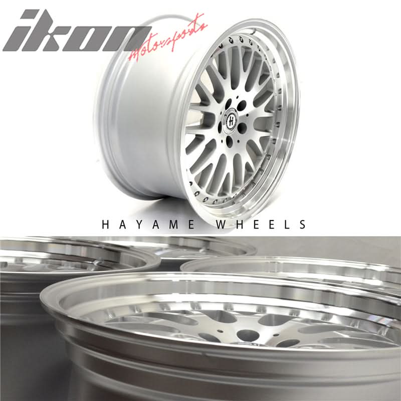 SALE! 15x8 Hayame Wheel Rims Silver Face Machine Lip 4x100 x4