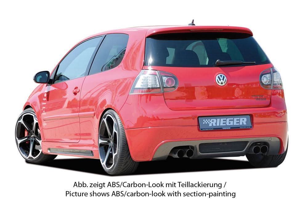 Rieger VW Golf 5 Rear Skirt Extension - Carbon Look