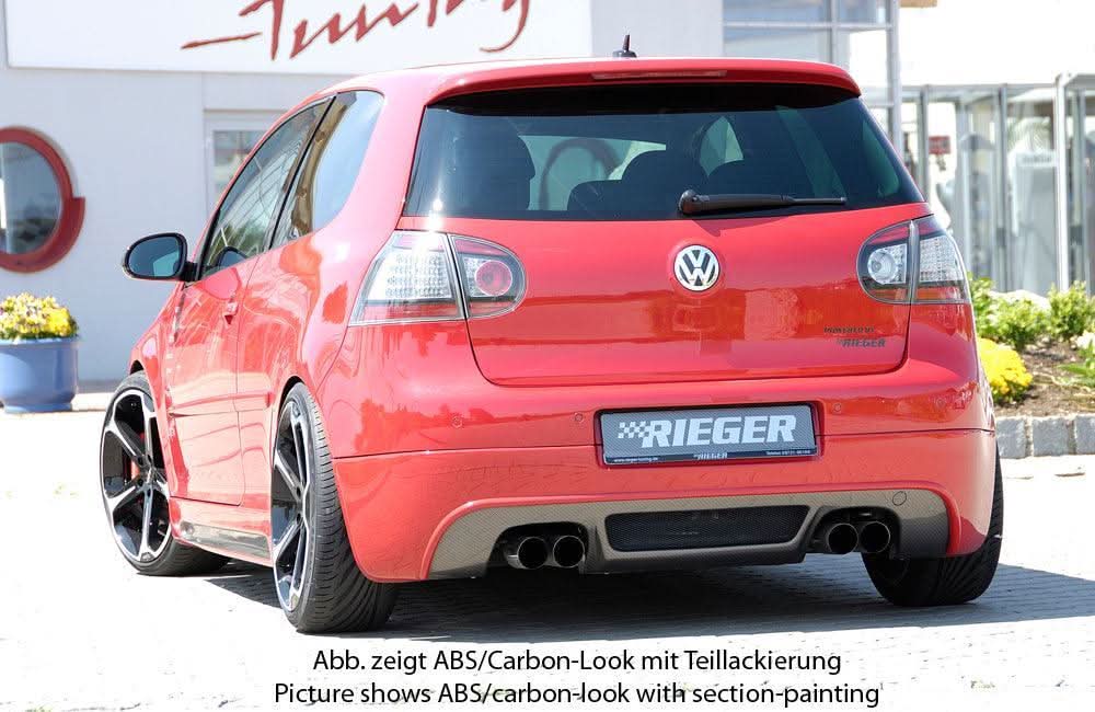 Rieger VW Golf 5 Rear Skirt Extension - Carbon Look