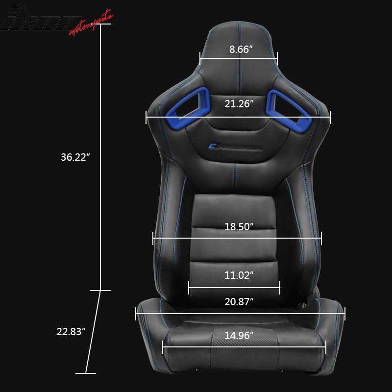 Universal Color Bezel Racing Seat Dual Slider PU Carbon Leather