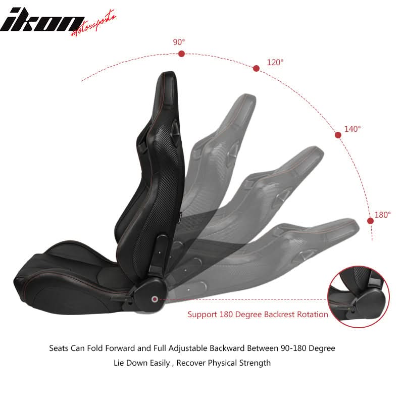 Universal Reclinable Left Driver Side Racing Seat Dual Slider