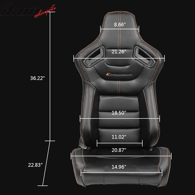 Universal Reclinable Right Passenger Side Racing Seat Dual Slider