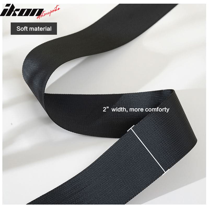 Universal Black 4 Point Buckle Racing Seat Belt Harness Nylon