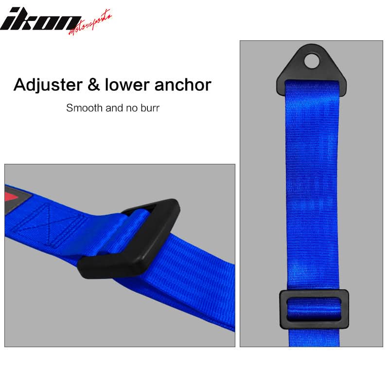 Universal Blue 4 Point Buckle Racing Seat Belt Harness Nylon
