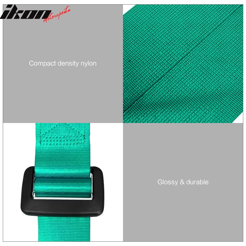 Universal Green 4 Point Buckle Racing Seat Belt Harness Nylon