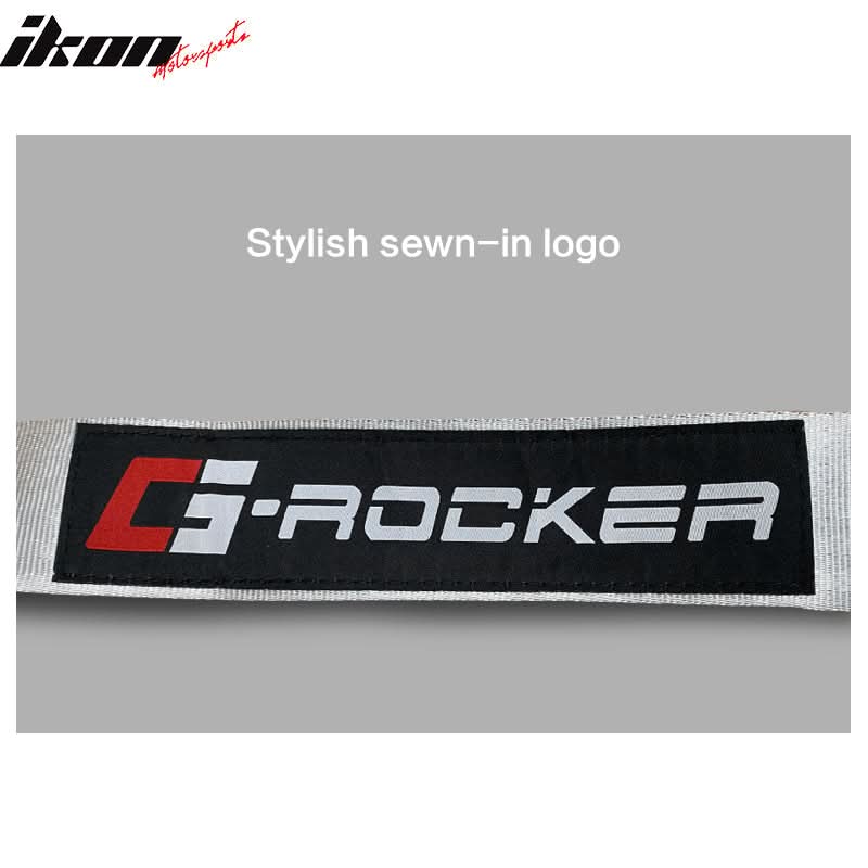 Universal Gray 4 Point Buckle Racing Seat Belt Harness Nylon