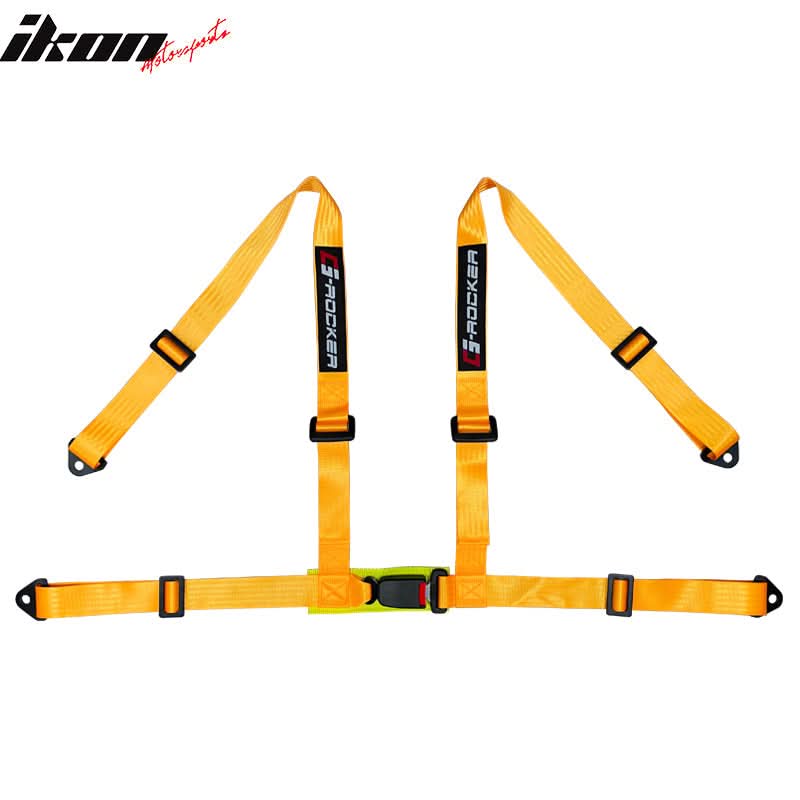 Universal Orange 2" 4 Point Buckle Racing Seat Belt Harness Nylon