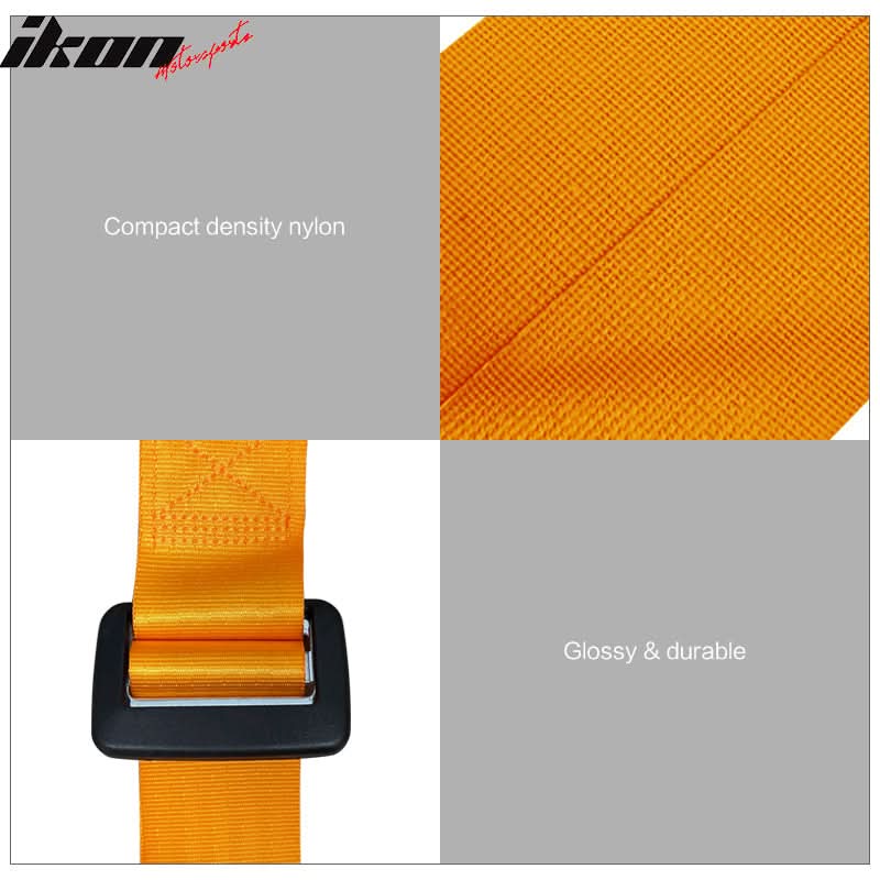 Universal Orange 2" 4 Point Buckle Racing Seat Belt Harness Nylon