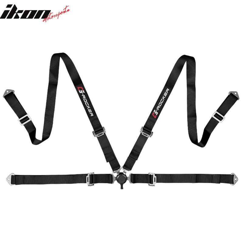 Universal 4 Point Cam-Lock Black Racing Harness Seat Belt Nylon
