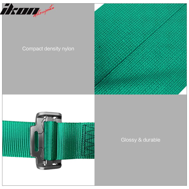 Universal 4 Point Cam-Lock Green Racing Harness Seat Belt Nylon