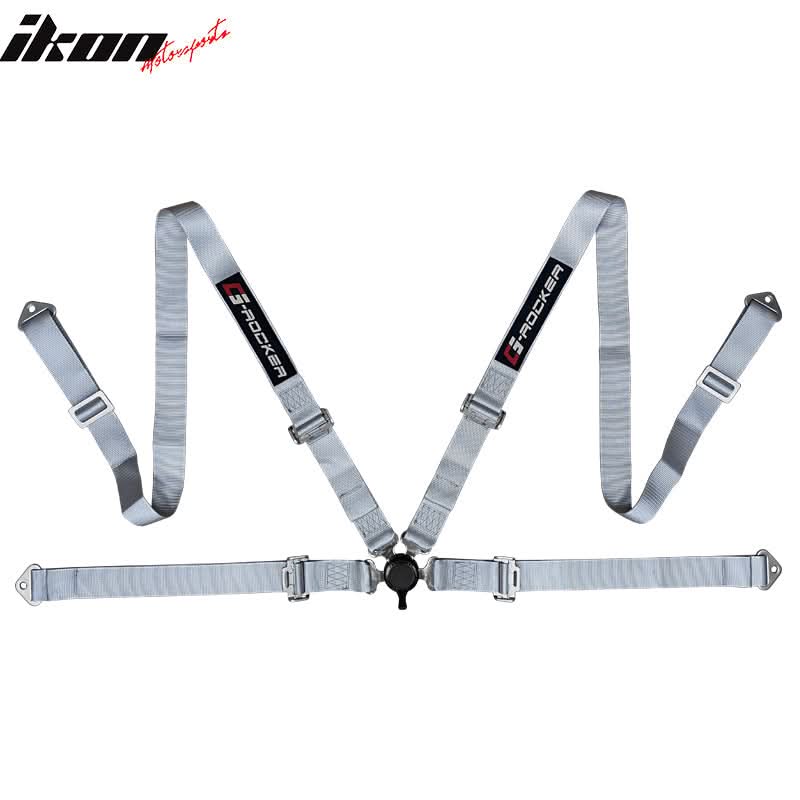 Universal 4 Point Cam-Lock Gray Racing Harness Seat Belt Nylon