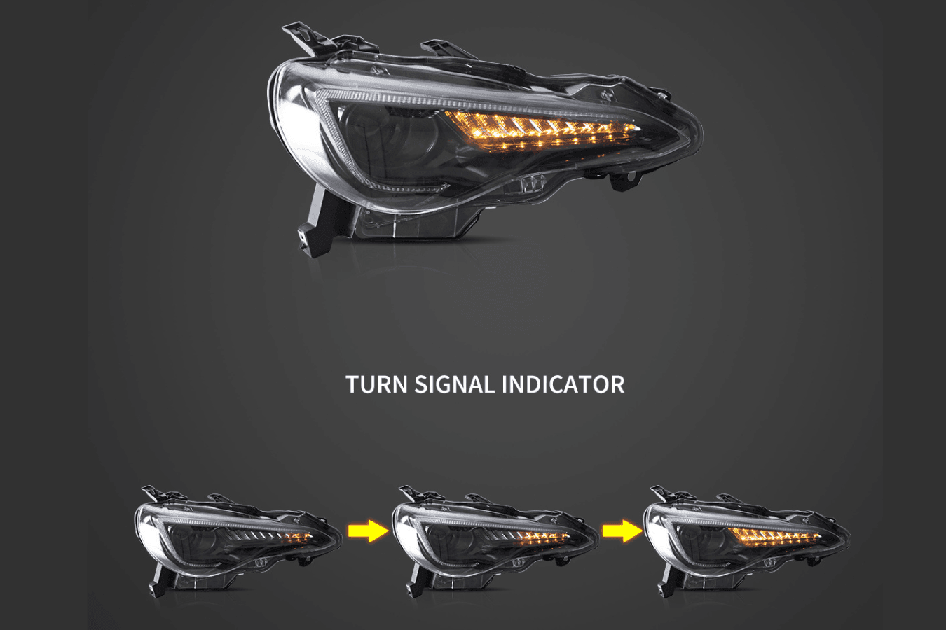 Scion FR-S Subaru BRZ Toyota GT86 1st Gen (ZN6/ZC6) Black Dual Beam Projector Headlights (2012-2021)