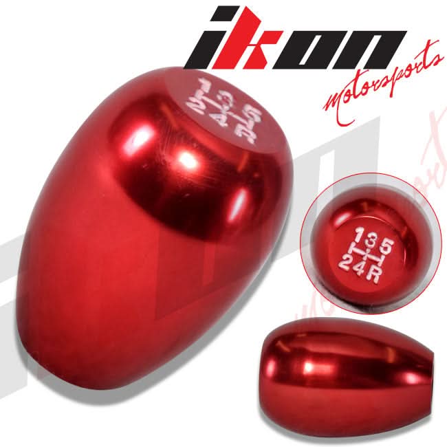 Red Aluminum MT M8X1.25 T-R Gear Shift Shifter Knob 5 Speed JDM Emblem