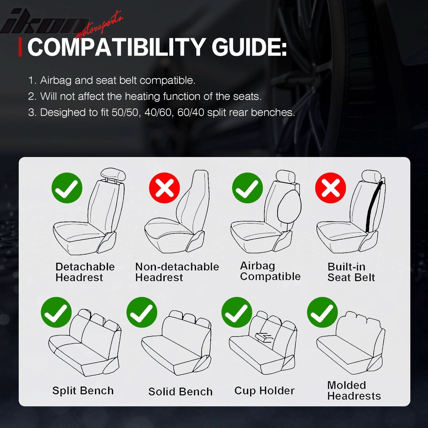 Universal Fit PU Leather Car Seat Covers Cushion Protector - 04 Style