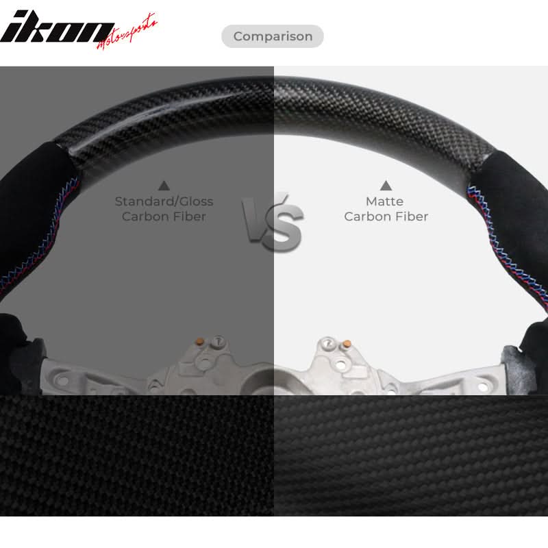 2015-2021 Subaru WRX STI Steering Wheel Red Stitch Matte CF Synthetic