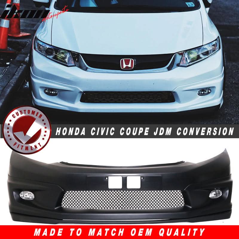 2012-2013Â Honda Civic 2Dr JDM Front Bumper Mug Lip Conversion Foglight