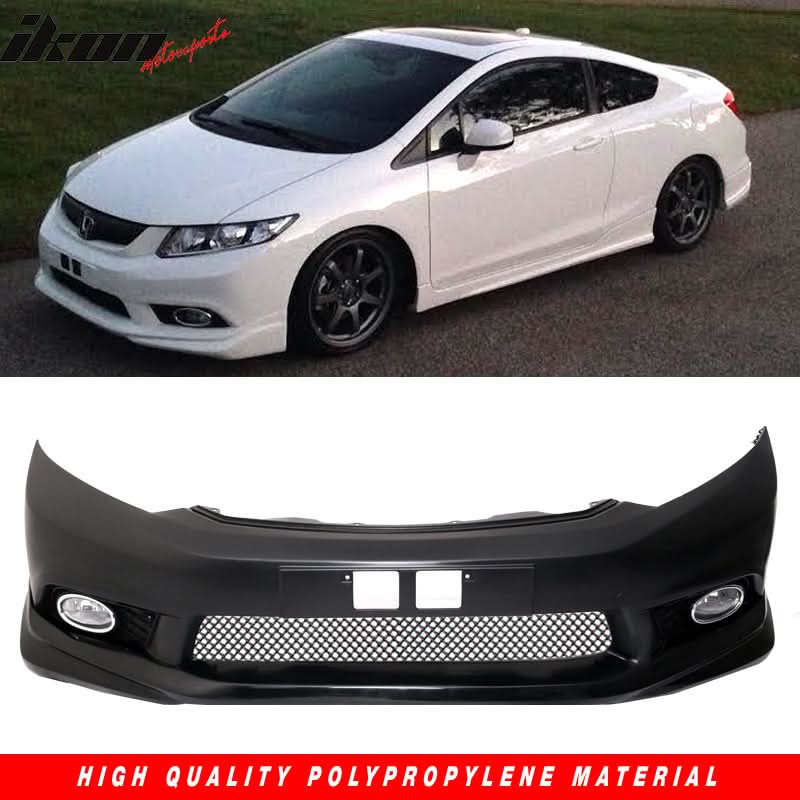 2012-2013Â Honda Civic 2Dr Front Bumper MD Lip Conversion Foglight PP